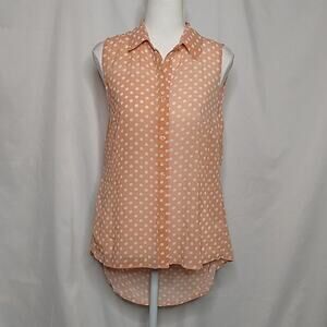 Cecico Blush Polka Dot High Low Open Back Top Sm